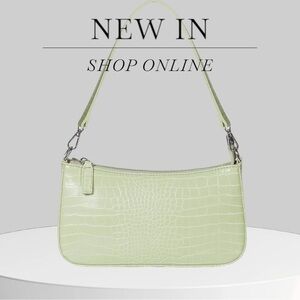 Light green croc  Cross Body Clutch Purse